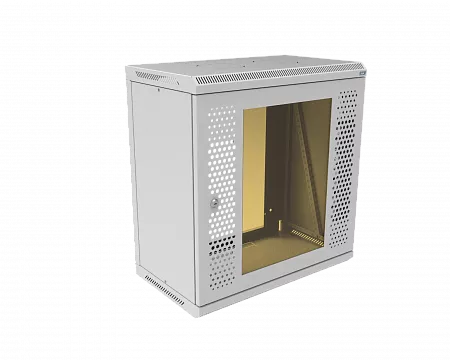 Шкаф телекоммуникационный настенный разборный МИКсистем 19" Basis 12U 600x350  дверь перфорация+стекло серый
