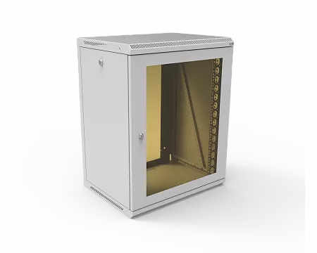 Шкаф телекоммуникационный настенный разборный МИКсистем 19" Keys 15U 600x450  дверь стекло серый