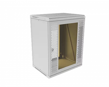 Шкаф телекоммуникационный настенный разборный МИКсистем 19" Basis 15U 600x450  дверь перфорация+стекло серый