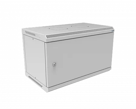 Шкаф телекоммуникационный настенный разборный МИКсистем 19" Basis 6U 600x350  дверь металл серый
