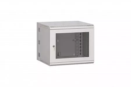 Шкаф настенный разборный трёхсекционный (откидной) МИКсистем 19" 15U 600x500  дверь перфорация+стекло