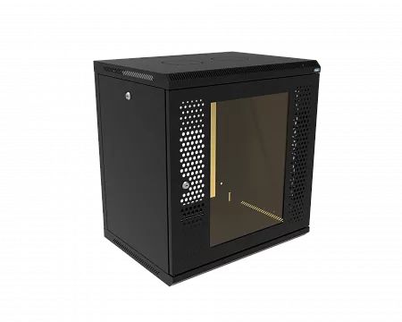 Шкаф телекоммуникационный настенный разборный МИКсистем 19" Keys 12U 600x450 дверь перфорация+стекло черный