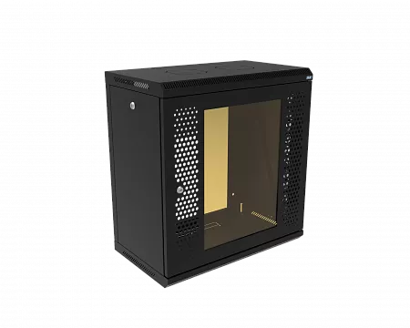 Шкаф телекоммуникационный настенный разборный МИКсистем 19" Keys 12U 600x350 дверь перфорация+стекло черный