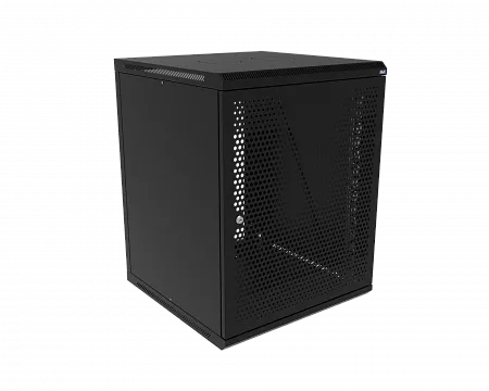 Шкаф телекоммуникационный настенный разборный МИКсистем 19" Basis 15U 600x600  дверь перфорация черный