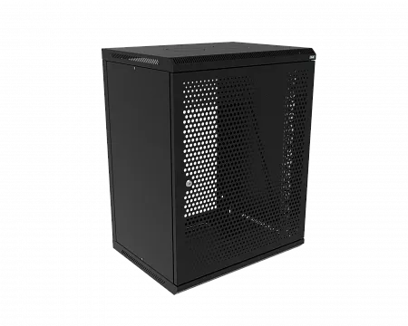 Шкаф телекоммуникационный настенный разборный МИКсистем 19" Basis 15U 600x450 дверь перфорация черный