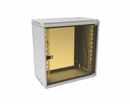 Шкаф телекоммуникационный настенный разборный МИКсистем 19" Lite 12U 600x350  дверь стекло серый