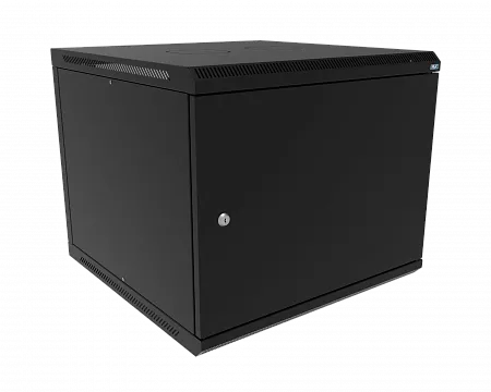 Шкаф телекоммуникационный настенный разборный МИКсистем 19" Basis 9U 600x600  дверь металл черный