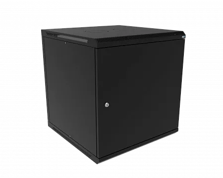 Шкаф телекоммуникационный настенный разборный МИКсистем 19" Basis 12U 600x600 дверь металл черный