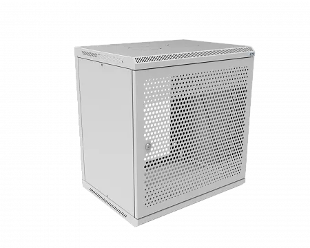 Шкаф телекоммуникационный настенный разборный МИКсистем 19" Basis 12U 600x450 дверь перфорация серый