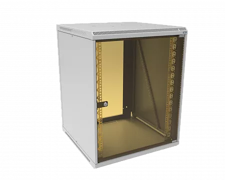 Шкаф телекоммуникационный настенный разборный МИКсистем 19" Lite 15U 600x450  дверь стекло серый