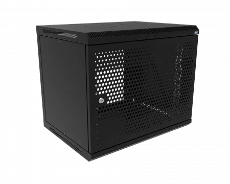 Шкаф телекоммуникационный настенный разборный МИКсистем 19" Basis 9U 600x450 дверь перфорация черный