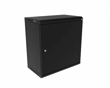 Шкаф телекоммуникационный настенный разборный МИКсистем 19" Basis 12U 600x350  дверь металл черный