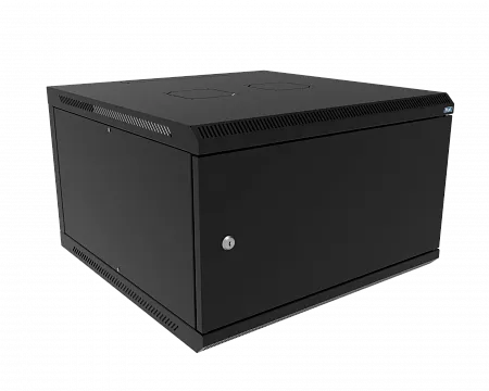 Шкаф телекоммуникационный настенный разборный МИКсистем 19" Basis 6U 600x600  дверь металл черный