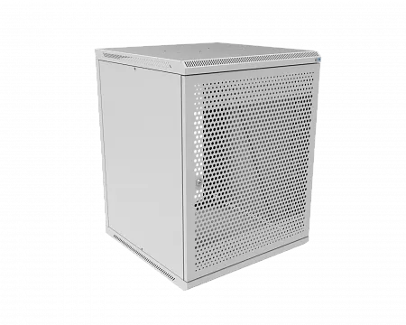 Шкаф телекоммуникационный настенный разборный МИКсистем 19" Basis 15U 600x600  дверь перфорация серый