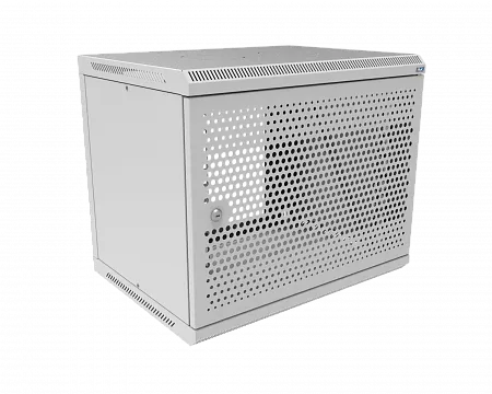 Шкаф телекоммуникационный настенный разборный МИКсистем 19" Basis 9U 600x450 дверь перфорация серый
