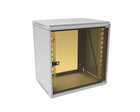 Шкаф телекоммуникационный настенный разборный МИКсистем 19" Lite 12U 600x450  дверь стекло серый