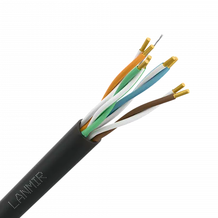 Кабель (витая пара) внешний LANMIR-ECO U/UTP Cat5e PE 4х2х0.48 черный