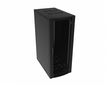 Шкаф телекоммуникационный напольный МИКсистем серия ECO+ 19" 27U 600*1000  дверь перфорация черный