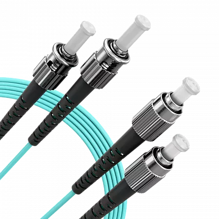 Шнур оптический переходной (патч-корд) LANMIR двойной многомодовый MM 50/125 OM3 FC/UPC-ST/UPC LSZH нг(А)-HF 10 м голубой
