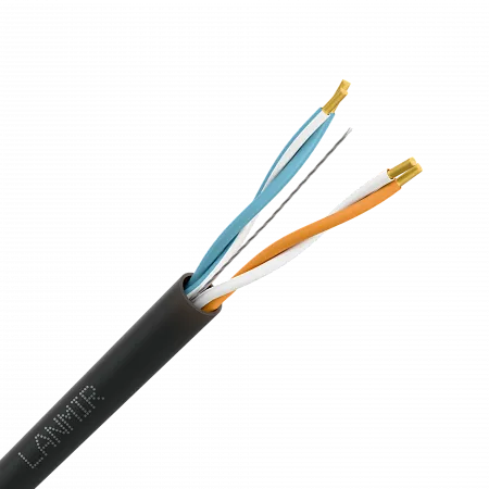 Кабель (витая пара) внешний LANMIR-ECO U/UTP Cat5e PE 2х2х0.48 черный