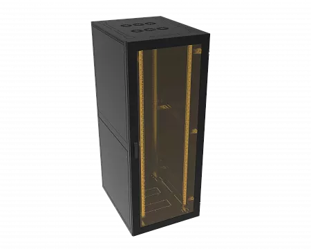 Шкаф телекоммуникационный напольный МИКсистем серия ECO+ 19" 48U 800*1000 дверь стекло черный