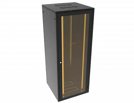 Шкаф телекоммуникационный напольный МИКсистем 19" серия ECO-L 42U 800*800 дверь стекло черный