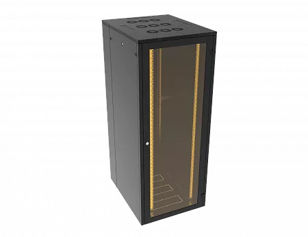 Шкаф телекоммуникационный напольный МИКсистем 19" серия ECO-L 42U 800*1000 дверь стекло черный