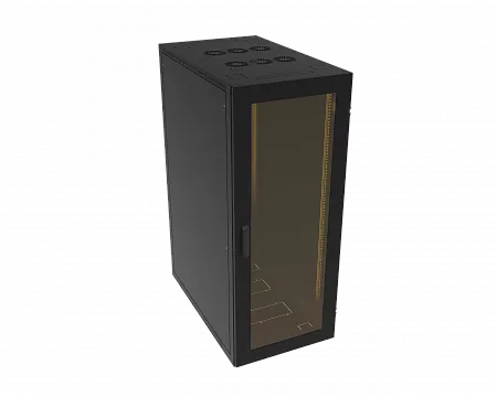 Шкаф телекоммуникационный напольный МИКсистем серия ECO+ 19" 24U 600*1000 дверь стекло черный